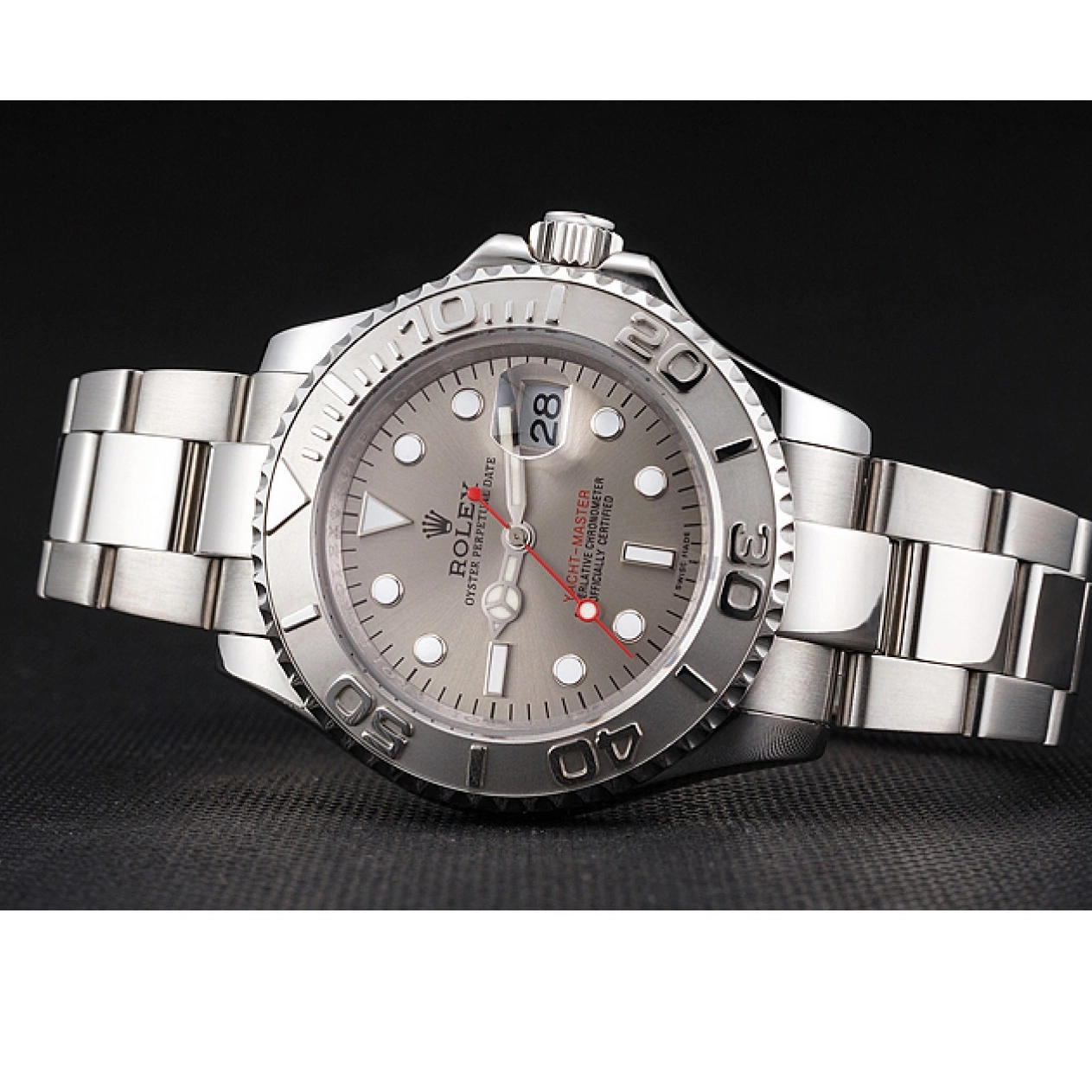 Rolex aaa copy Yacht-Master Steel Gray And Stainless Rolex Swiss Dial Bracelet Case 0715